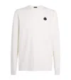 Moncler Graphic Logo Long Sleeve Cotton T-shirt In White