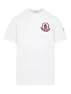 Moncler Flocked Logo T-shirt In Organic Cotton With Aesthetics In White