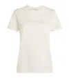 Moncler Ivory Cotton T-shirt With Logo In White