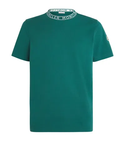 Moncler Cotton Logo-trim T-shirt In Green