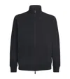 Moncler Cotton Logo Zip-up Cardigan In Black