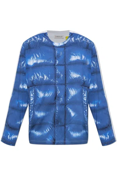 Moncler Long-sleeve Cotton T-shirt In Blue