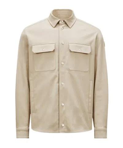 Moncler Cotton Long-sleeved Shirt In Nude