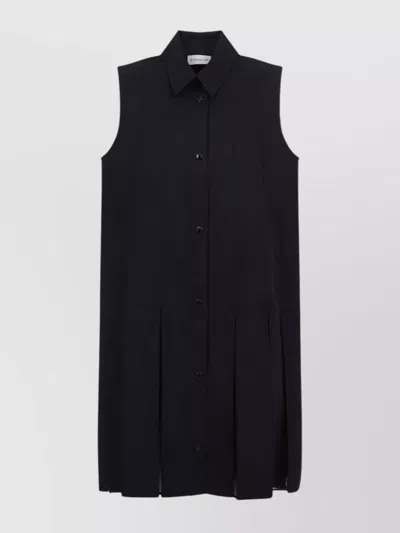MONCLER COTTON MIDI DRESS FRINGED SKIRT