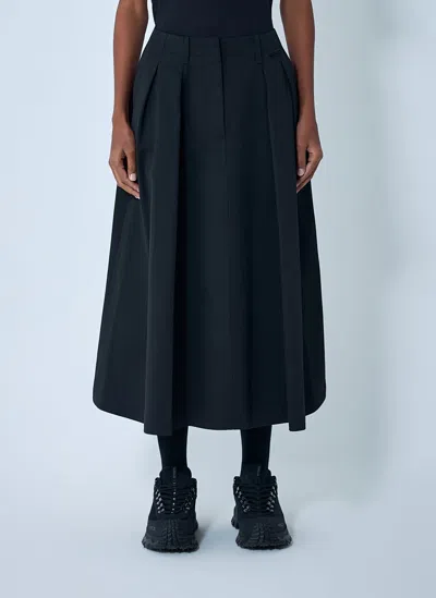 Moncler Cotton Midi Skirt In Black