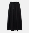 Moncler Elastic Waist Flared Midi Skirt In Black