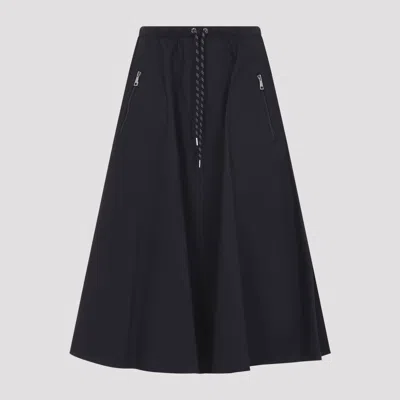 Moncler Skirt Elastic Waistband Zipper Pockets Design In Black