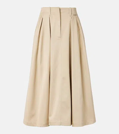 Moncler Cotton Midi Skirt In Burgundy