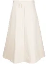 Moncler Ribbed-knit Wool And Cashmere Midi Skirt In White