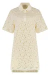 Moncler Cotton Mini Dress In Yellow