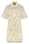 Moncler Cotton Mini Dress In Yellow