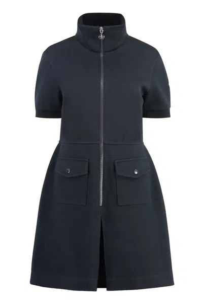 Moncler Cotton Mini-dress In Dark Blue
