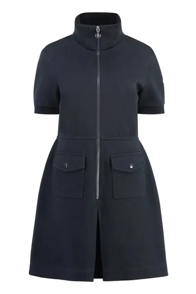 Moncler Cotton Mini-dress In Blue