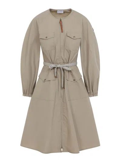 Moncler Vestido Corto - Beis In Gray