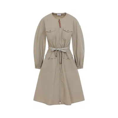 Moncler Cotton Mini Dress For Women - Spring Summer 2026 In Gray