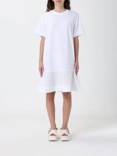 Moncler Cotton Mini Dress In White