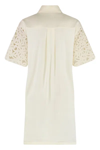 Moncler Cotton Mini Dress In White