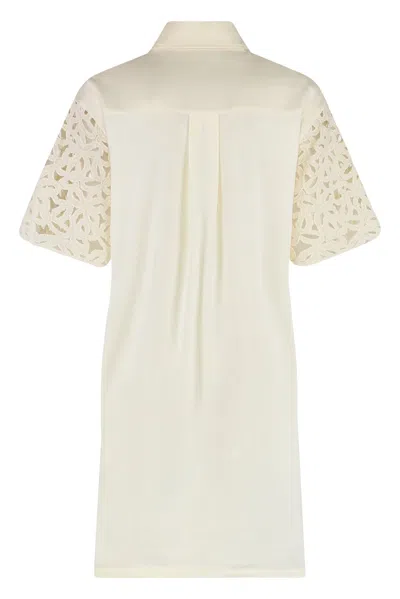 Moncler Cotton Mini Dress In White