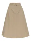 Moncler Cotton Mini Skirt In Neutral