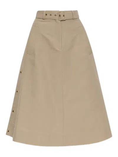 Moncler Cotton Mini Skirt In Neutral