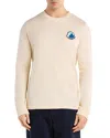 Moncler Cotton Mountain Graphic Logo Shirt In Neutral