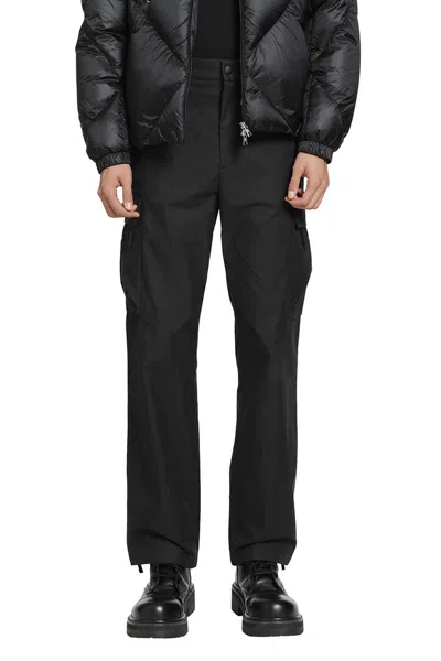Moncler Cotton Nylon Cargo Trousers In Black