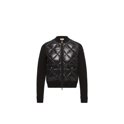 Moncler Cotton Padded Cardigan, Women, Black, Size: S