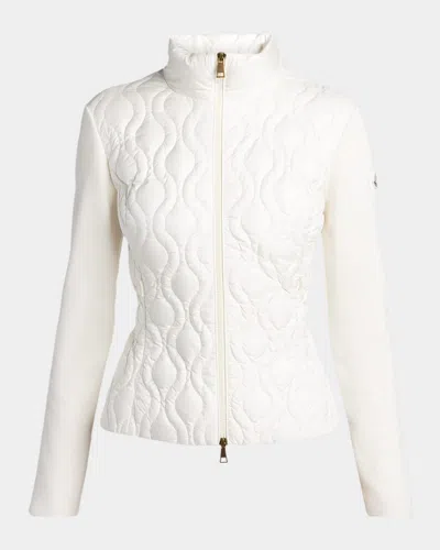 Moncler Cotton Padded Zip-up Cardigan In White
