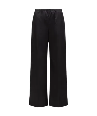 Moncler Cotton Palazzo Pants In Black