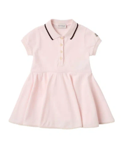 Moncler Cotton Paneled Dress In Pink