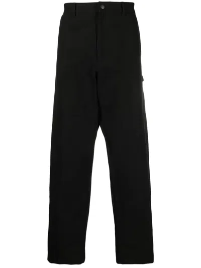 Moncler Tailored Cotton Blend Pants In Black