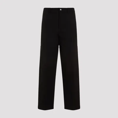 Moncler Logo Straight-leg Pants In Black