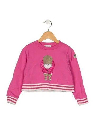 Pre-owned Moncler Babies' Cotton Pink And Multicolor Patterned Sweatshirt