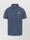 Moncler Blue Tricol-trimmed Pique Polo Shirt