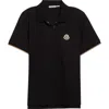 Moncler Cotton Piqué Polo In Black