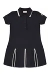 Moncler Logo Patch Polo Shirt Dress In Blue