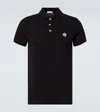 Moncler Cotton Piqué Polo Shirt In Black