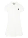 Moncler Natural Logo-embroidered Cotton-pique Polo Dress 4-14 In White