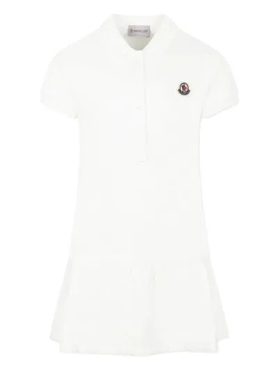 Moncler Kids' Natural Logo-embroidered Cotton-pique Polo Dress 4-14