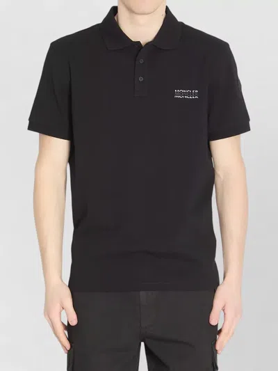 Moncler Logo-detail Polo Shirt In Black
