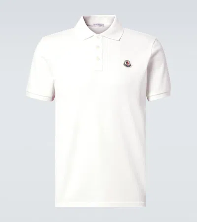 Moncler Cotton Piqué Polo Shirt In White