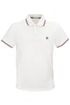 Moncler Cotton Polo Shirt With Logo In Gray