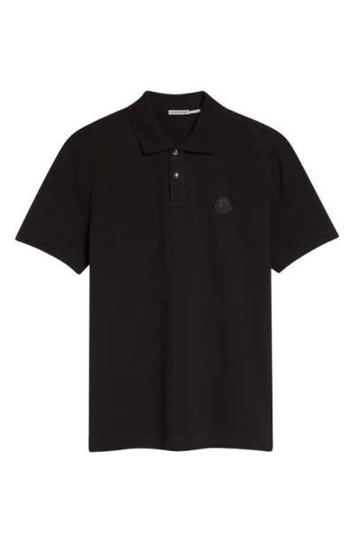 Moncler Cotton Piqué Polo In Gray