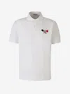 Moncler Tennis Logo Patch Polo Shirt In White