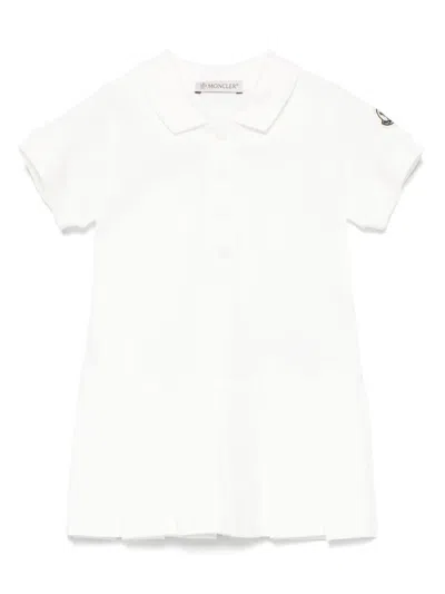 Moncler Kids' Cotton Piquet Polo Shirt Dress In White