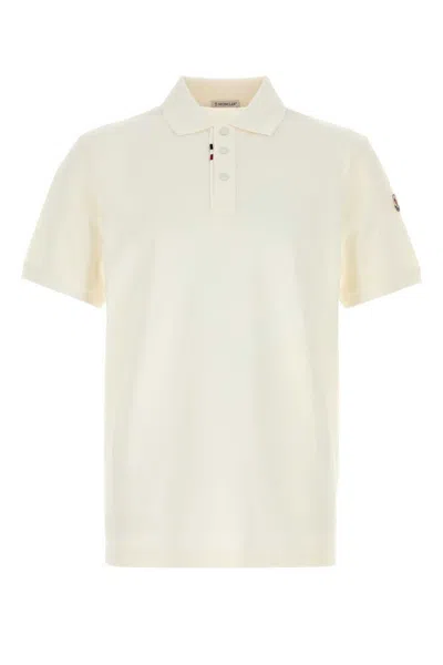 Moncler Cotton Piquet Polo Shirt For Men In Neutral