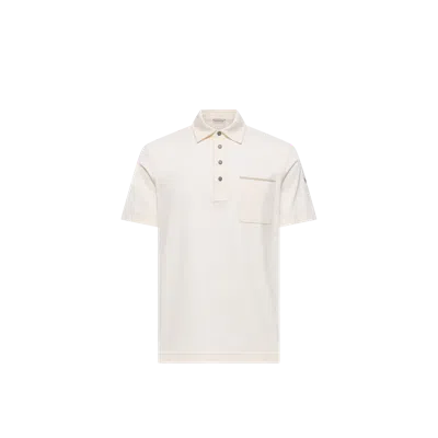Moncler Polo En Piqué De Coton, Homme, Blanc, Taille: Xxl In White
