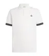 Moncler White Cotton Piquet Polo Shirt In White