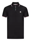 Moncler Cotton Polo Shirt With Logo In Black