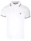 Moncler White Cotton Short-sleeved Polo T-shirt In White